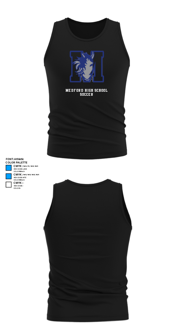 Tank Top, Medford High School Soccer, Men's Soccer, Teamtime, Team time, sublimation, custom sports apparel, team uniforms, spirit wear, spiritwear, sports uniforms, custom shirts, team store, custom team store, fundraiser sports, apparel fundraiser