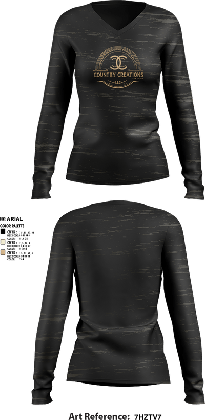 Country Creations by Bob 54128661 Women's Long Sleeve V-neck Shirt - 1