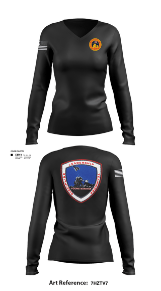 Womens Long Sleeve Vneck Shirt, Lancaster County Young Marines, Marines, Teamtime, Team time, sublimation, custom sports apparel, team uniforms, spirit wear, spiritwear, sports uniforms, custom shirts, team store, custom team store, fundraiser sports, apparel fundraiser