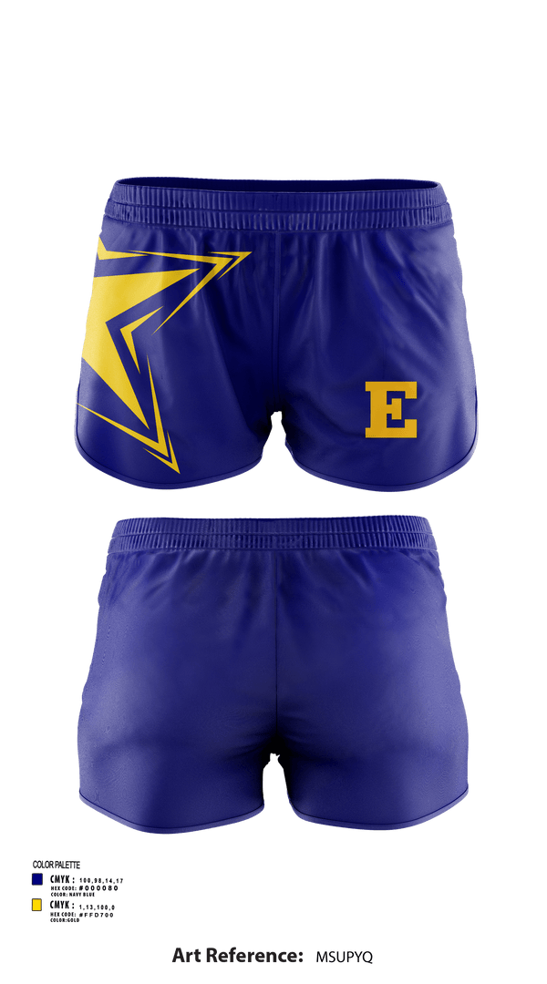 Womens Shorts, Euclid High School Cheer, Cheer, Teamtime, Team time, sublimation, custom sports apparel, team uniforms, spirit wear, spiritwear, sports uniforms, custom shirts, team store, custom team store, fundraiser sports, apparel fundraiser
