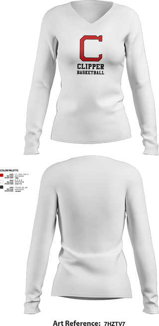 Womens Long Sleeve Vneck Shirt, Columbiana High School Basketball, Men's Basketball, Teamtime, Team time, sublimation, custom sports apparel, team uniforms, spirit wear, spiritwear, sports uniforms, custom shirts, team store, custom team store, fundraiser sports, apparel fundraiser