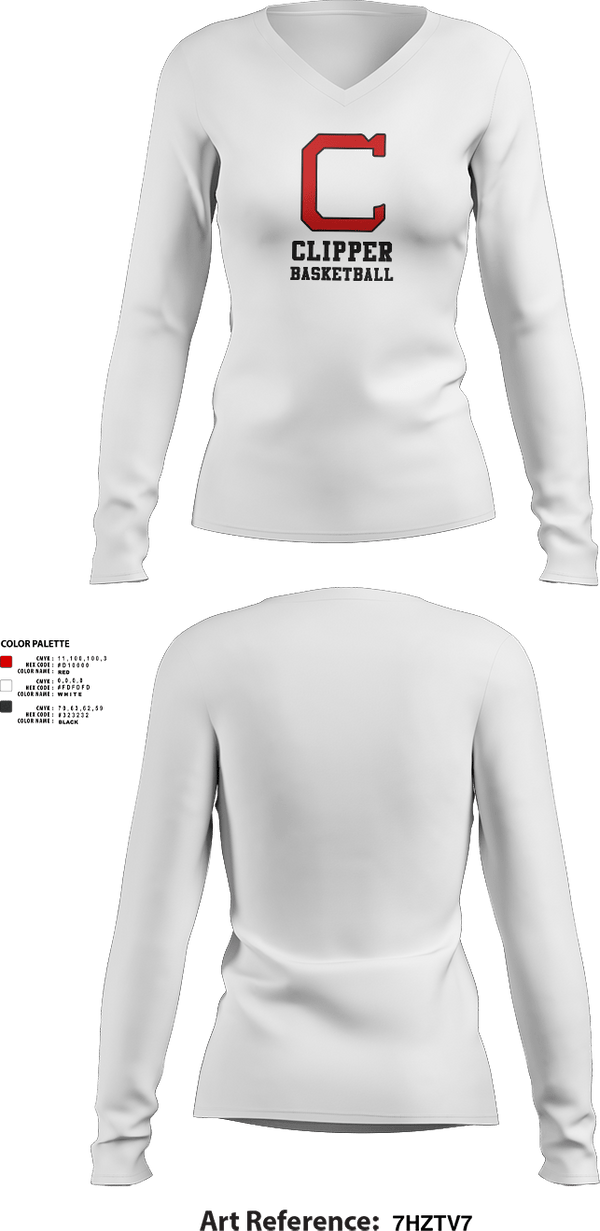Womens Long Sleeve Vneck Shirt, Columbiana High School Basketball, Men's Basketball, Teamtime, Team time, sublimation, custom sports apparel, team uniforms, spirit wear, spiritwear, sports uniforms, custom shirts, team store, custom team store, fundraiser sports, apparel fundraiser
