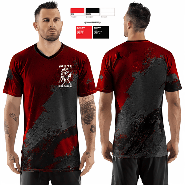 Womens Short Sleeve Vneck Shirt, Northport High School, Spirit Store, Teamtime, Team time, sublimation, custom sports apparel, team uniforms, spirit wear, spiritwear, sports uniforms, custom shirts, team store, custom team store, fundraiser sports, apparel fundraiser