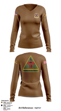 C BTRY 1/107 FA 56836205 Women's Long Sleeve V-neck Shirt - 1