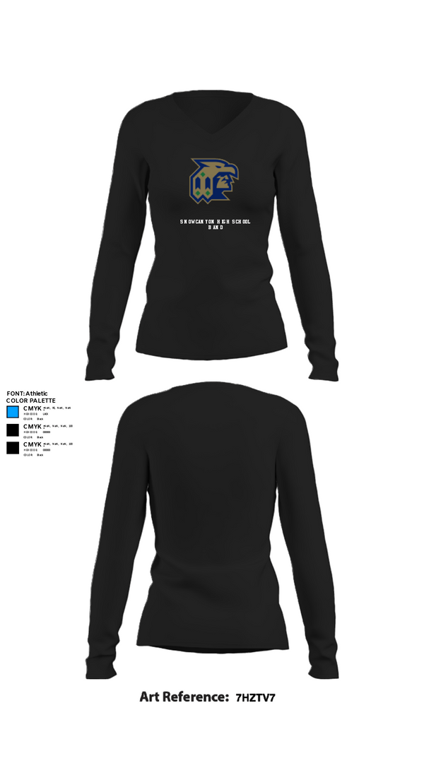Womens Long Sleeve Vneck Shirt, Snow Canyon High School Band, Spirit Store, Teamtime, Team time, sublimation, custom sports apparel, team uniforms, spirit wear, spiritwear, sports uniforms, custom shirts, team store, custom team store, fundraiser sports, apparel fundraiser