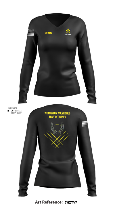 Wilmington Army Recruiting Station 61290621 Women's Long Sleeve V-neck Shirt - 2