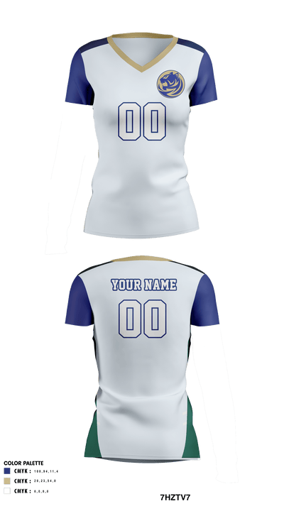 Bradwell Institute Volleyball 8244530 Women's Short Sleeve V-neck Shirt - 2