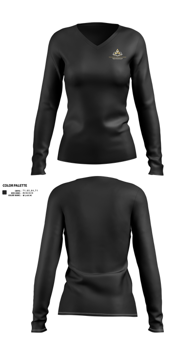 The Golden Triangle Academy 91156618 Women's Long Sleeve V-neck Shirt - 2