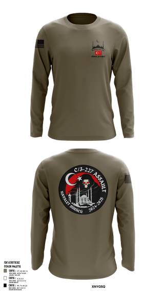 Long Sleeve Performance Shirt, C co 3-227 AHB, Army, Teamtime, Team time, sublimation, custom sports apparel, team uniforms, spirit wear, spiritwear, sports uniforms, custom shirts, team store, custom team store, fundraiser sports, apparel fundraiser