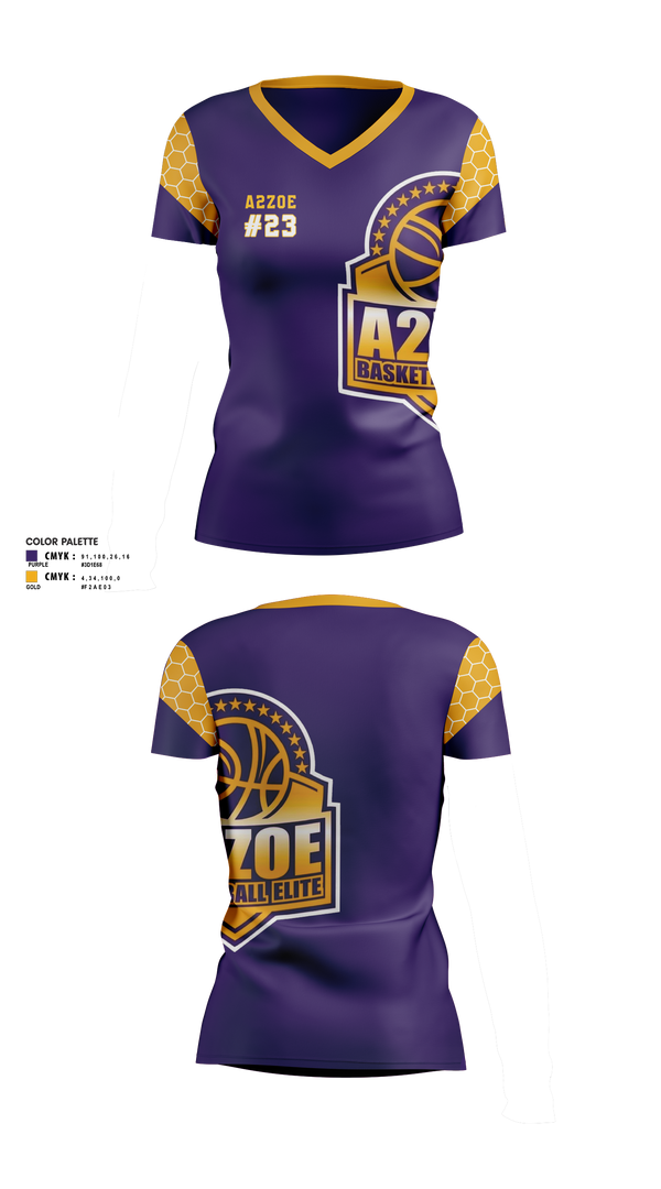 Womens Short Sleeve Vneck Shirt, A2Zoe Basketball, Men's Basketball, Teamtime, Team time, sublimation, custom sports apparel, team uniforms, spirit wear, spiritwear, sports uniforms, custom shirts, team store, custom team store, fundraiser sports, apparel fundraiser