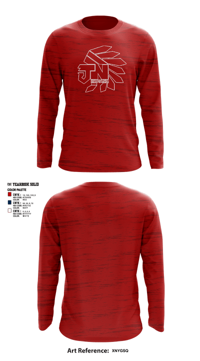 Jim Ned High School Tennis 68965305 Long Sleeve Performance Shirt - 1