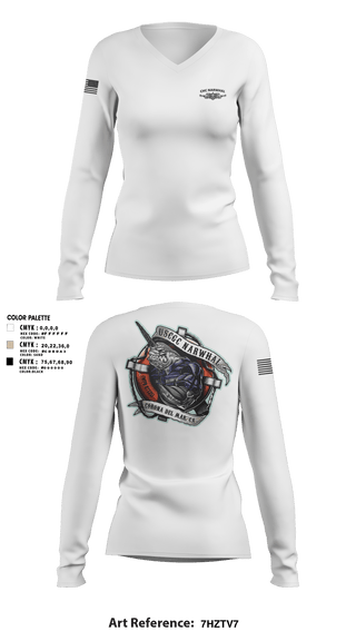 Womens Long Sleeve Vneck Shirt, CHC NARWHAL, Coast Guard, Teamtime, Team time, sublimation, custom sports apparel, team uniforms, spirit wear, spiritwear, sports uniforms, custom shirts, team store, custom team store, fundraiser sports, apparel fundraiser