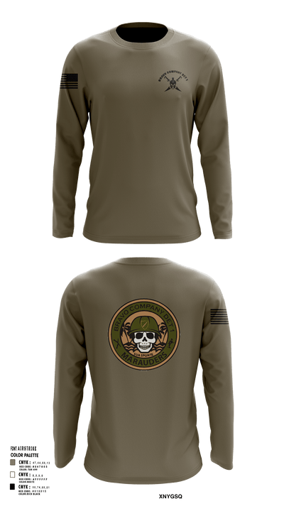 Bravo Company Det 1 Recruiting and Retention Battalion 79622456 Long Sleeve Performance Shirt - 127