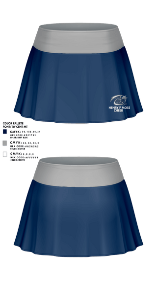 Skort, Henry F Moss Middle School Cheer, Cheer, Teamtime, Team time, sublimation, custom sports apparel, team uniforms, spirit wear, spiritwear, sports uniforms, custom shirts, team store, custom team store, fundraiser sports, apparel fundraiser