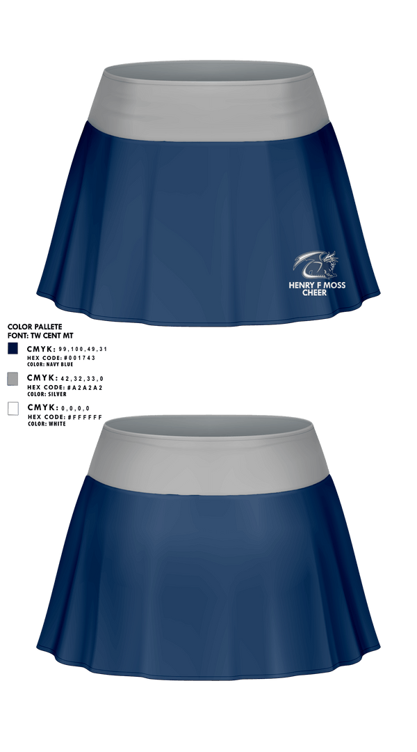 Skort, Henry F Moss Middle School Cheer, Cheer, Teamtime, Team time, sublimation, custom sports apparel, team uniforms, spirit wear, spiritwear, sports uniforms, custom shirts, team store, custom team store, fundraiser sports, apparel fundraiser