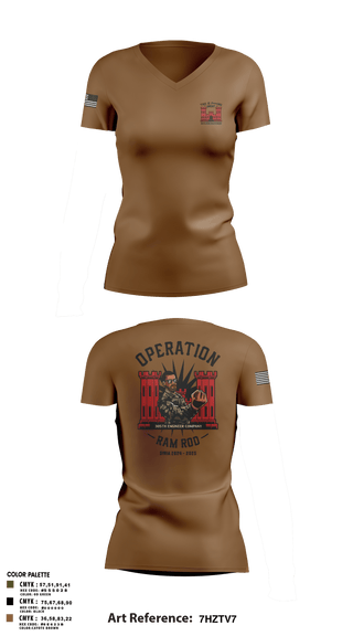 Women's Short Sleeve Vneck Shirt, 305th En Co, Army, Teamtime, Team time, sublimation, custom sports apparel, team uniforms, spirit wear, spiritwear, sports uniforms, custom shirts, team store, custom team store, fundraiser sports, apparel fundraiser