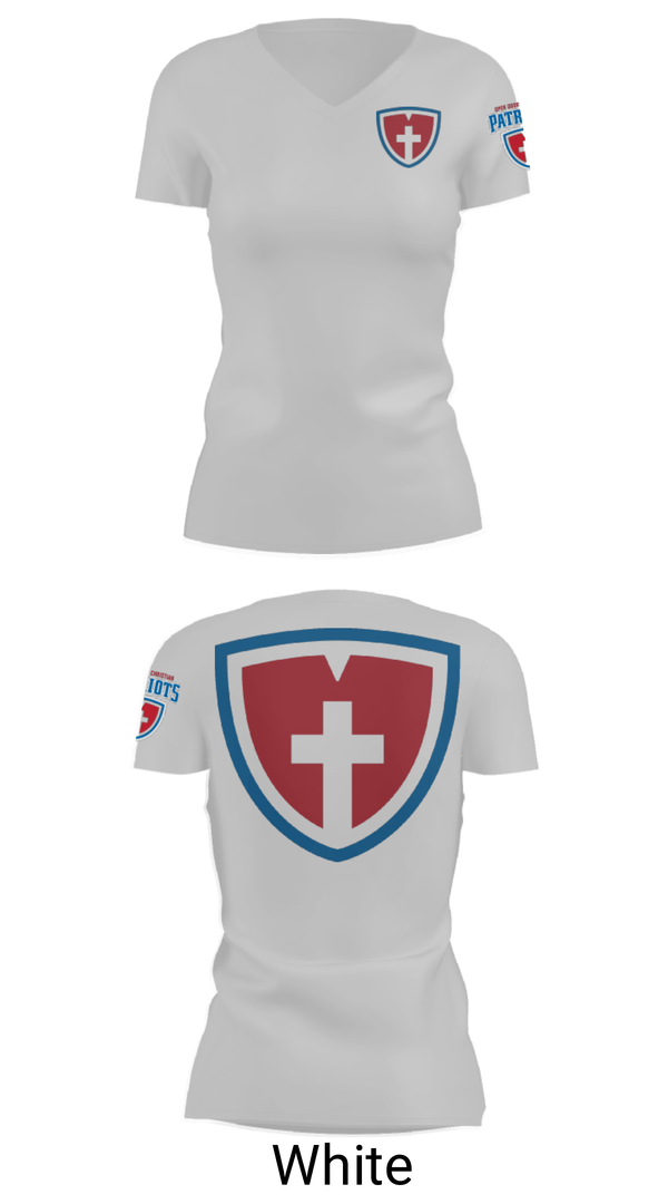 Womens Short Sleeve Vneck Shirt, Open Door Christian Schools, , Teamtime, Team time, sublimation, custom sports apparel, team uniforms, spirit wear, spiritwear, sports uniforms, custom shirts, team store, custom team store, fundraiser sports, apparel fundraiser