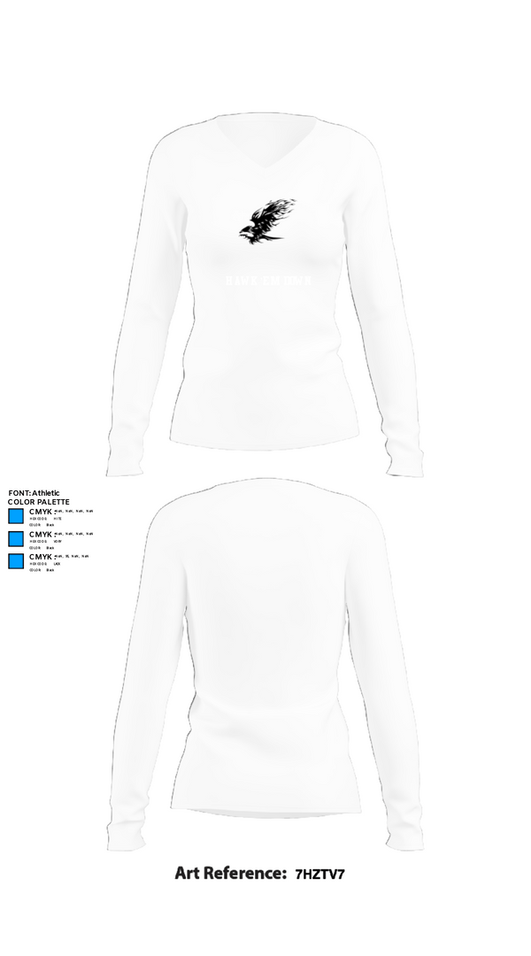 Women's Long Sleeve Vneck Shirt, Hawk’em Down, Men's Basketball, Teamtime, Team time, sublimation, custom sports apparel, team uniforms, spirit wear, spiritwear, sports uniforms, custom shirts, team store, custom team store, fundraiser sports, apparel fundraiser