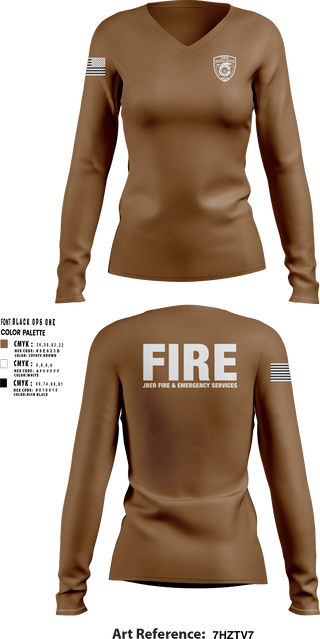 Womens Long Sleeve Vneck Shirt, 673 CEF, Fire Department, Teamtime, Team time, sublimation, custom sports apparel, team uniforms, spirit wear, spiritwear, sports uniforms, custom shirts, team store, custom team store, fundraiser sports, apparel fundraiser