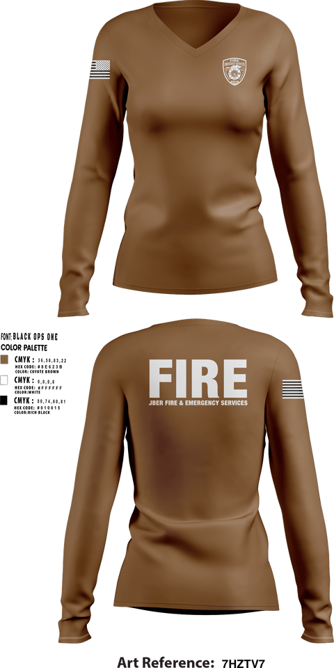 Womens Long Sleeve Vneck Shirt, 673 CEF, Fire Department, Teamtime, Team time, sublimation, custom sports apparel, team uniforms, spirit wear, spiritwear, sports uniforms, custom shirts, team store, custom team store, fundraiser sports, apparel fundraiser