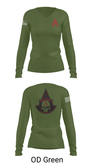 Women's Long Sleeve Vneck Shirt, A Co. 1-3 AB, Army, Teamtime, Team time, sublimation, custom sports apparel, team uniforms, spirit wear, spiritwear, sports uniforms, custom shirts, team store, custom team store, fundraiser sports, apparel fundraiser