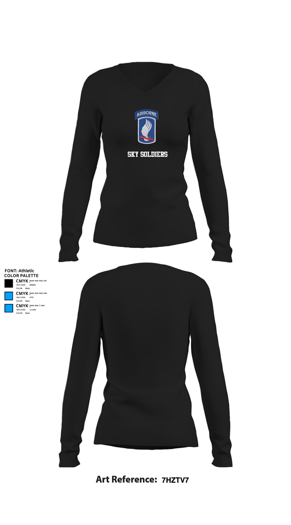 Womens Long Sleeve Vneck Shirt, Sky Soldiers, , Teamtime, Team time, sublimation, custom sports apparel, team uniforms, spirit wear, spiritwear, sports uniforms, custom shirts, team store, custom team store, fundraiser sports, apparel fundraiser