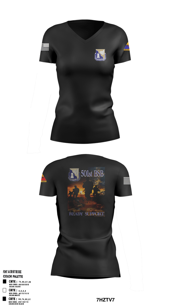 Womens Short Sleeve Vneck Shirt, 501st Brigade Support Battalion, , Teamtime, Team time, sublimation, custom sports apparel, team uniforms, spirit wear, spiritwear, sports uniforms, custom shirts, team store, custom team store, fundraiser sports, apparel fundraiser
