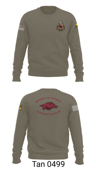 Crew Neck Sweatshirt, University of Arkansas Army ROTC - Razorback Battalion, Army, Teamtime, Team time, sublimation, custom sports apparel, team uniforms, spirit wear, spiritwear, sports uniforms, custom shirts, team store, custom team store, fundraiser sports, apparel fundraiser