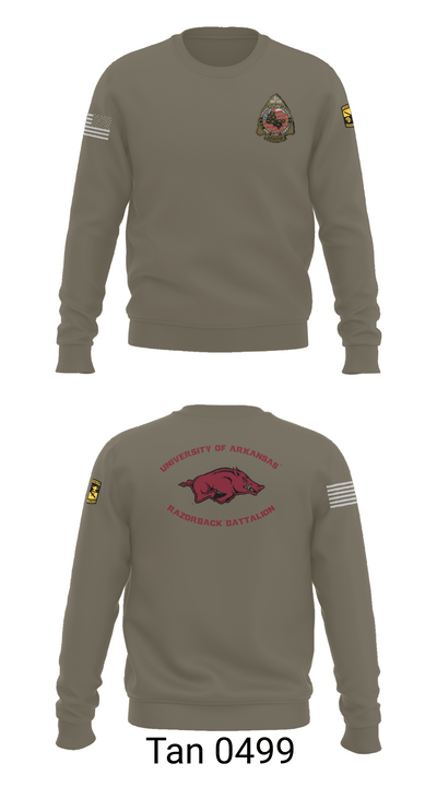 University of Arkansas Army ROTC - Razorback Battalion 15416563 Crew Neck Sweatshirt - 65