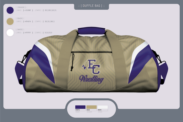 Duffle Bag, East Coweta High School Wrestling, Wrestling, Teamtime, Team time, sublimation, custom sports apparel, team uniforms, spirit wear, spiritwear, sports uniforms, custom shirts, team store, custom team store, fundraiser sports, apparel fundraiser
