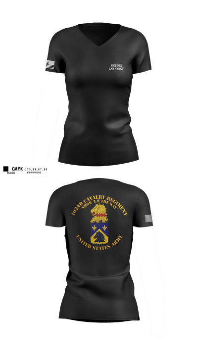HHT 102 CAV 64031917 Women's Short Sleeve V-neck Shirt - 3