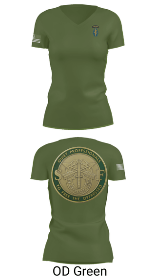 Women's Short Sleeve Vneck Shirt, Echo 20th SFG, National Guard, Teamtime, Team time, sublimation, custom sports apparel, team uniforms, spirit wear, spiritwear, sports uniforms, custom shirts, team store, custom team store, fundraiser sports, apparel fundraiser