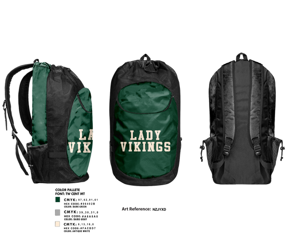 Gear Bag, Lady Vikings, Softball, Teamtime, Team time, sublimation, custom sports apparel, team uniforms, spirit wear, spiritwear, sports uniforms, custom shirts, team store, custom team store, fundraiser sports, apparel fundraiser