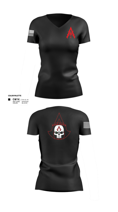 A Co. 1-3 AB 9856173 Women's Short Sleeve V-neck Shirt - 101