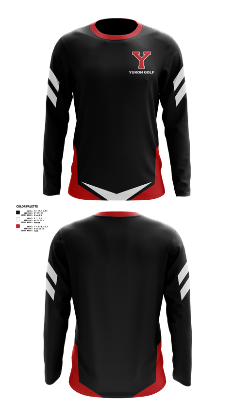 Long Sleeve Performance Shirt, Yukon High School Golf, Golf, Teamtime, Team time, sublimation, custom sports apparel, team uniforms, spirit wear, spiritwear, sports uniforms, custom shirts, team store, custom team store, fundraiser sports, apparel fundraiser