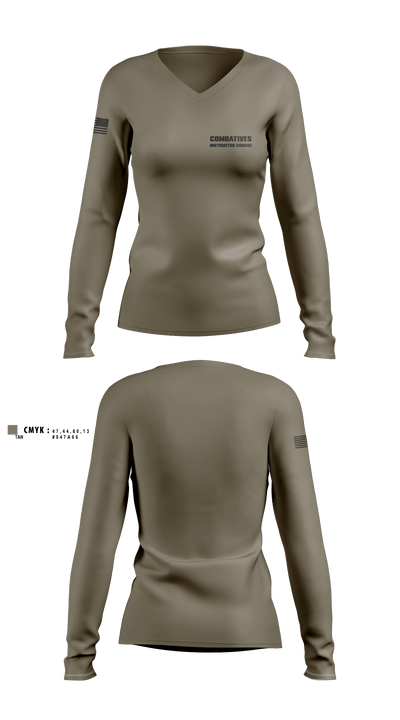 Combatives instructor course 3286590 Women's Long Sleeve V-neck Shirt -1 2