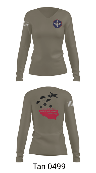 909th HR Company 6800651 Women's Long Sleeve V-neck Shirt - 77