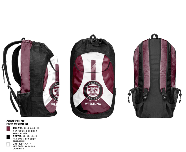 Gear Bag, Torrance High School, Wrestling, Teamtime, Team time, sublimation, custom sports apparel, team uniforms, spirit wear, spiritwear, sports uniforms, custom shirts, team store, custom team store, fundraiser sports, apparel fundraiser