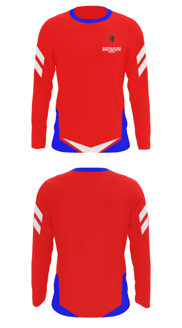 Long Sleeve Performance Shirt, Campbell-Savona Senior High School Track, Track & Field, Teamtime, Team time, sublimation, custom sports apparel, team uniforms, spirit wear, spiritwear, sports uniforms, custom shirts, team store, custom team store, fundraiser sports, apparel fundraiser