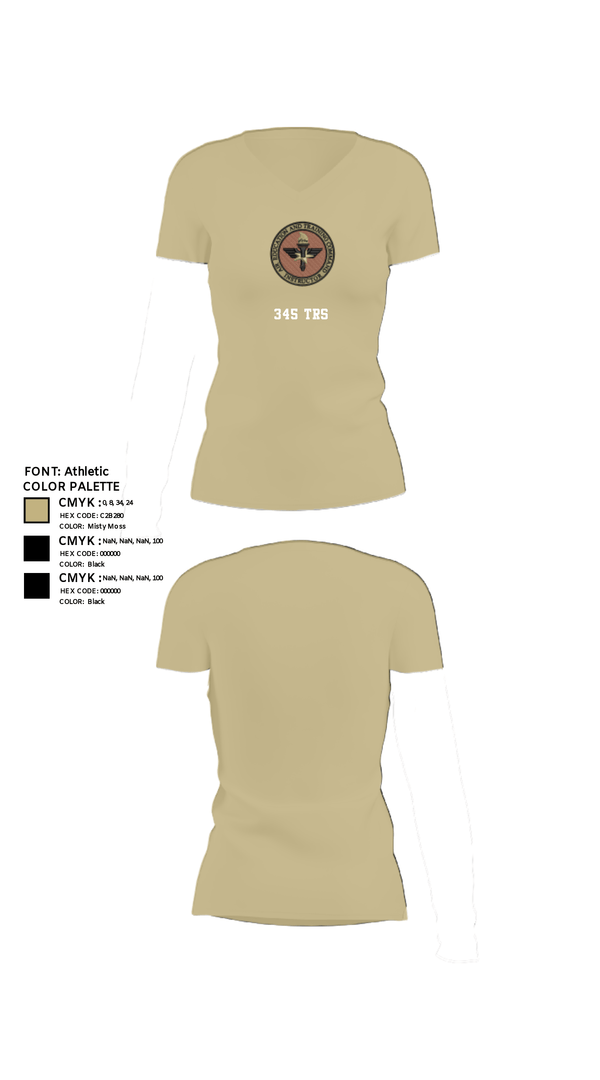 Womens Short Sleeve Vneck Shirt, 345 TRS, Air Force, Teamtime, Team time, sublimation, custom sports apparel, team uniforms, spirit wear, spiritwear, sports uniforms, custom shirts, team store, custom team store, fundraiser sports, apparel fundraiser