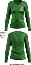 Estacada High School Swimming 46446470 Women's Long Sleeve V-neck Shirt -1 1