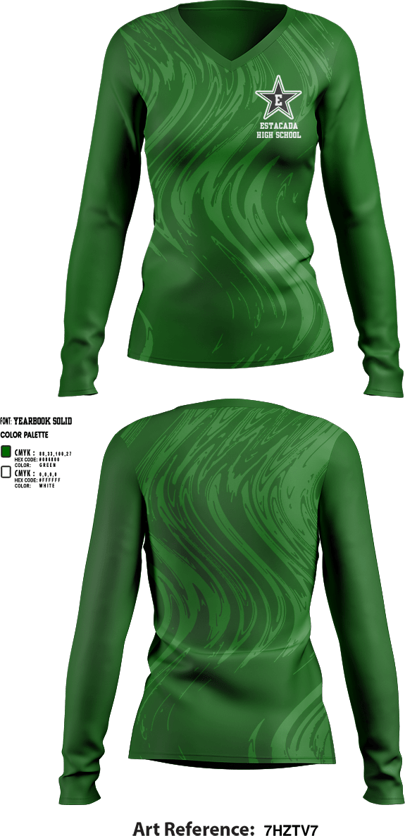 Womens Long Sleeve Vneck Shirt 1, Estacada High School Swimming, Swimming, Teamtime, Team time, sublimation, custom sports apparel, team uniforms, spirit wear, spiritwear, sports uniforms, custom shirts, team store, custom team store, fundraiser sports, apparel fundraiser