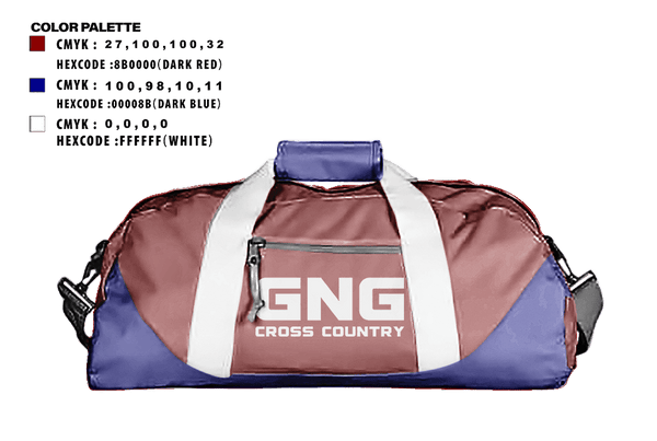 Duffle Bag, GNG CROSS COUNTRY, Cross Country, Teamtime, Team time, sublimation, custom sports apparel, team uniforms, spirit wear, spiritwear, sports uniforms, custom shirts, team store, custom team store, fundraiser sports, apparel fundraiser