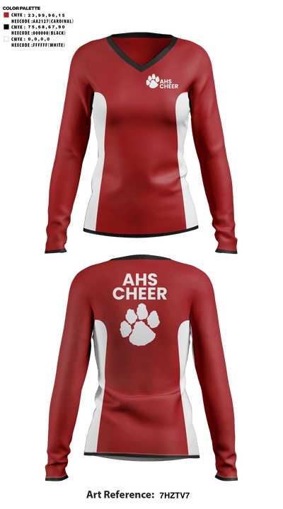 Asheville High School Cheer 47693237 Women's Long Sleeve V-neck Shirt - 51