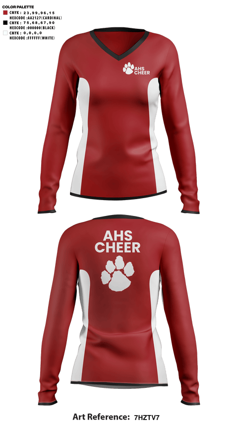Womens Long Sleeve Vneck Shirt, Asheville High School Cheer, Cheer, Teamtime, Team time, sublimation, custom sports apparel, team uniforms, spirit wear, spiritwear, sports uniforms, custom shirts, team store, custom team store, fundraiser sports, apparel fundraiser