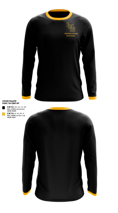 Abraham Lincoln High School Swimming 72192353 Long Sleeve Performance Shirt 5