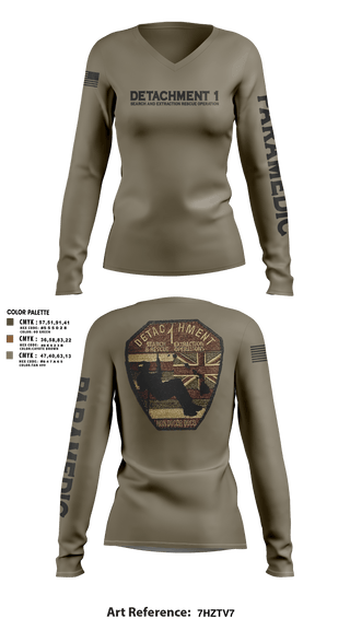 Womens Long Sleeve Vneck Shirt, Detachment 1, Air Force, Teamtime, Team time, sublimation, custom sports apparel, team uniforms, spirit wear, spiritwear, sports uniforms, custom shirts, team store, custom team store, fundraiser sports, apparel fundraiser