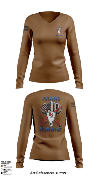 Womens Long Sleeve Vneck Shirt, Patriots Provisions LLC, , Teamtime, Team time, sublimation, custom sports apparel, team uniforms, spirit wear, spiritwear, sports uniforms, custom shirts, team store, custom team store, fundraiser sports, apparel fundraiser