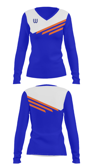 Women's Long Sleeve Vneck Shirt, Washburn High School Badminton, Spirit Store, Teamtime, Team time, sublimation, custom sports apparel, team uniforms, spirit wear, spiritwear, sports uniforms, custom shirts, team store, custom team store, fundraiser sports, apparel fundraiser