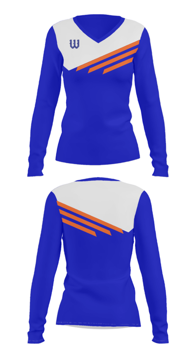 Washburn High School Badminton 49320999 Women's Long Sleeve V-neck Shirt - 28